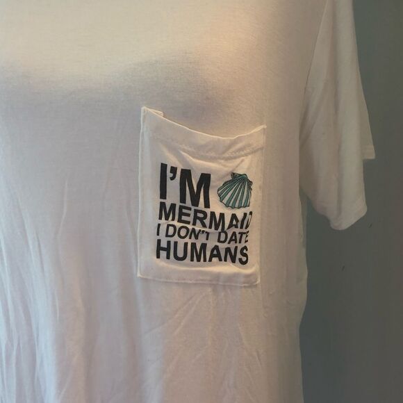 Ginger G White Mermaid Pocket Tee - Picture 2 of 5